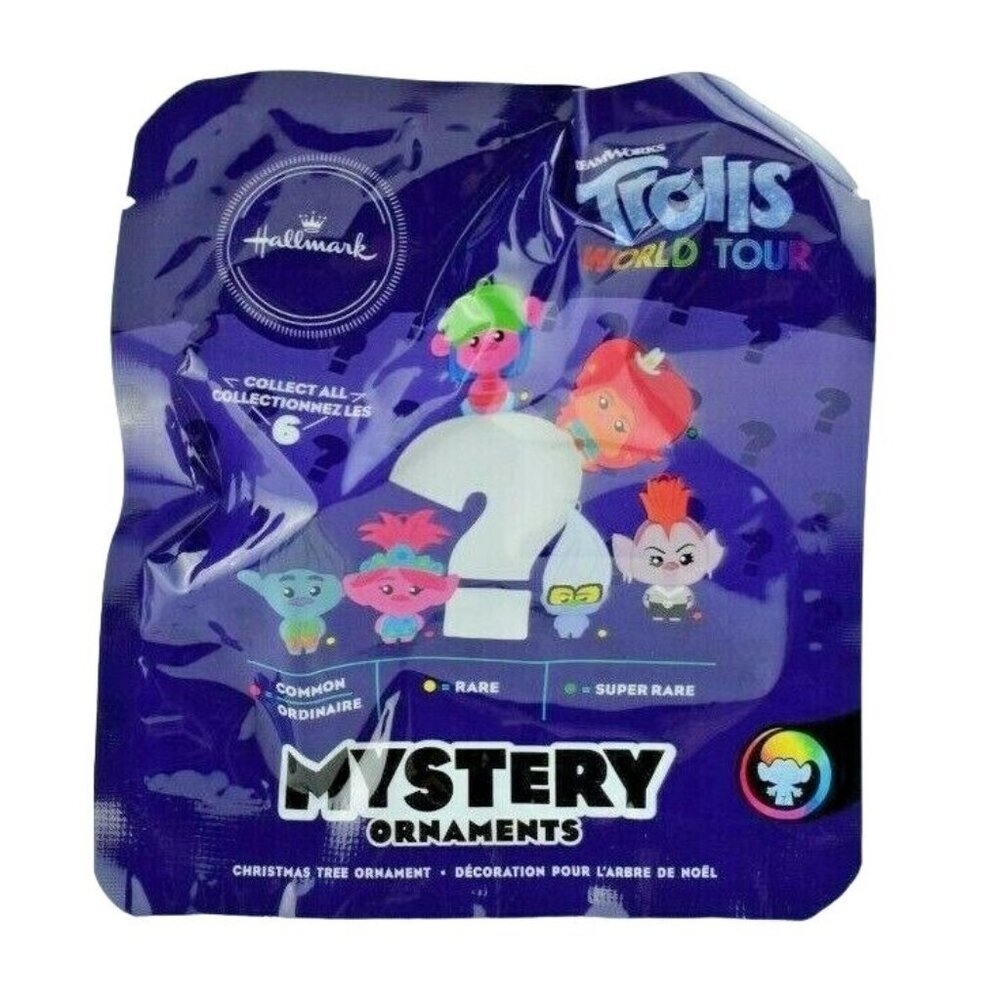 5 packs Hallmark Dreamworks Trolls World Tour Mystery Christmas Ornament